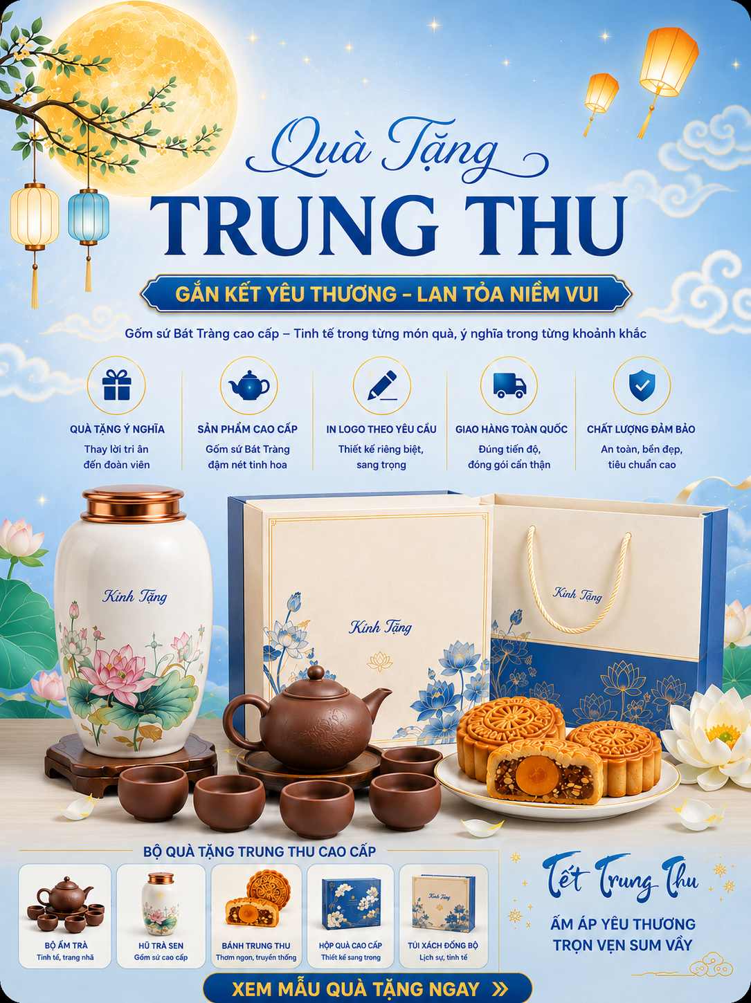 Qùa tặng Trung Thu gốm sứ