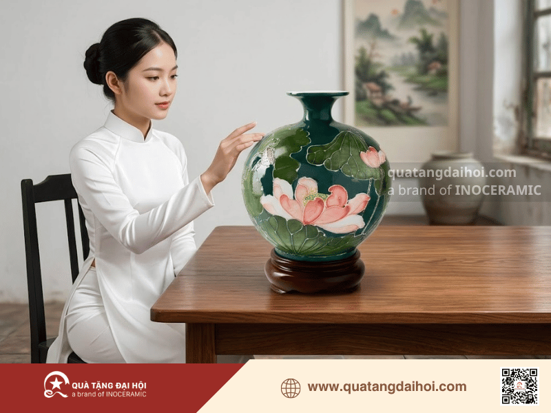 Bình hút lộc Liên Hoa Phú Cát làm quà tặng tinh tế - Quà Tặng Đại Hội Bình hút lộc Liên Hoa Phú Cát làm quà tặng tinh tế