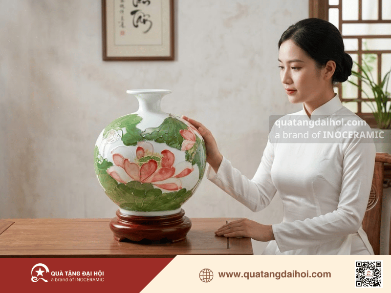 Bình hút lộc Liên Hoa Tịnh Ngọc làm quà tặng tinh tế - Quà Tặng Đại Hội Bình hút lộc Liên Hoa Tịnh Ngọc làm quà tặng tinh tế