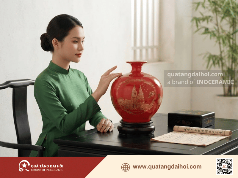 Bình hút lộc Tứ cảnh Sài Gòn gốm sứ Bát Tràng cao cấp - Quà Tặng Đại Hội Bình hút lộc Tứ cảnh Sài Gòn gốm sứ Bát Tràng cao cấp