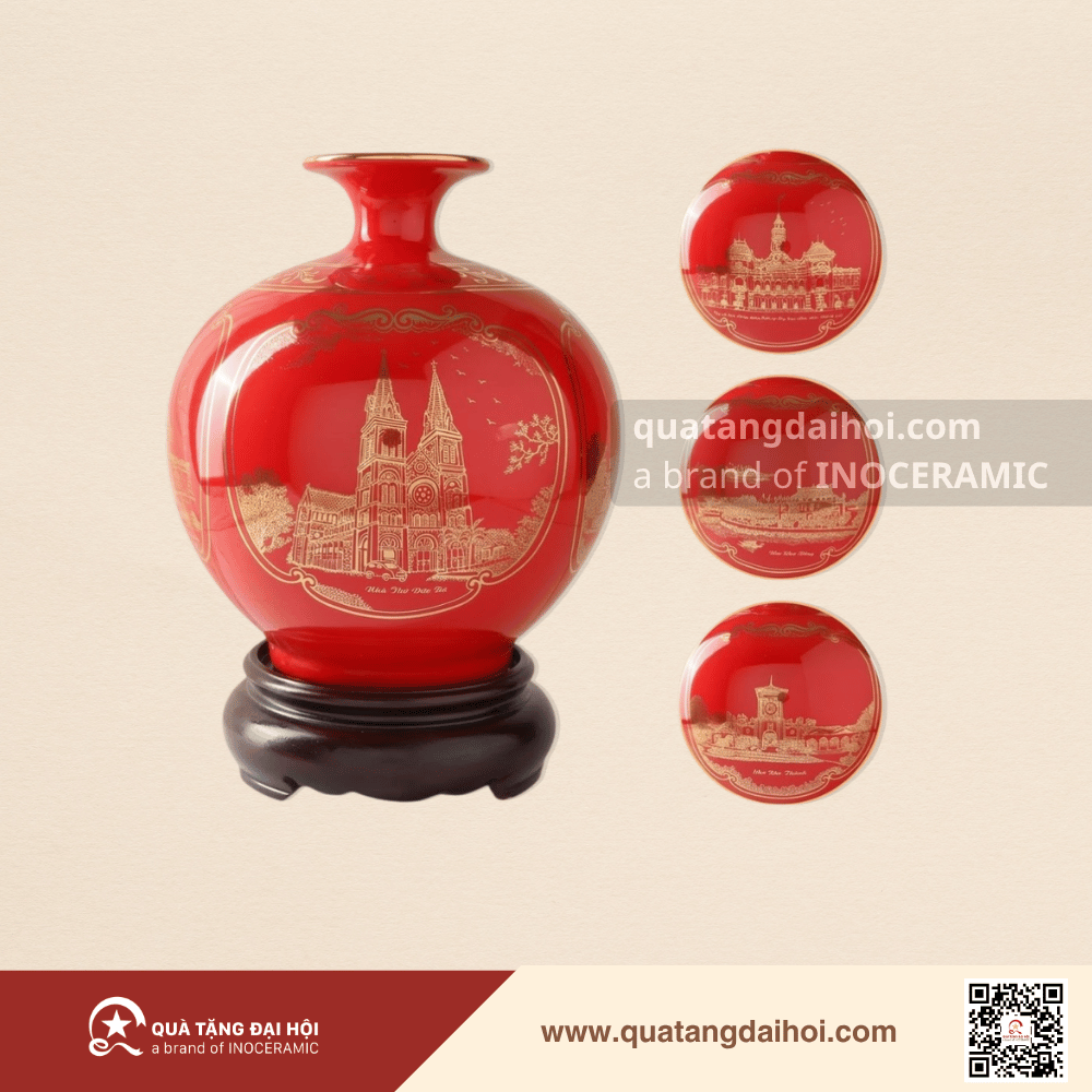 Bình hút lộc Tứ cảnh Sài Gòn - Quà Tặng Đại Hội Bình hút lộc Tứ cảnh Sài Gòn