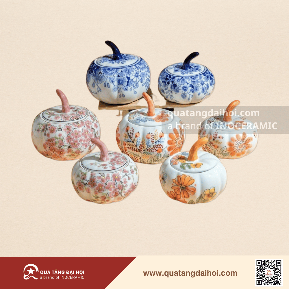 Bộ sưu tập khay hũ mứt Indochine Bát Tràng - Quà Tặng Đại Hội Bộ sưu tập khay hũ mứt Indochine Bát Tràng