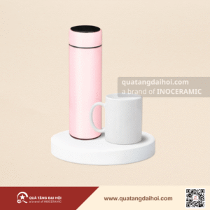 Giftset bình giữ nhiệt & ly sứ