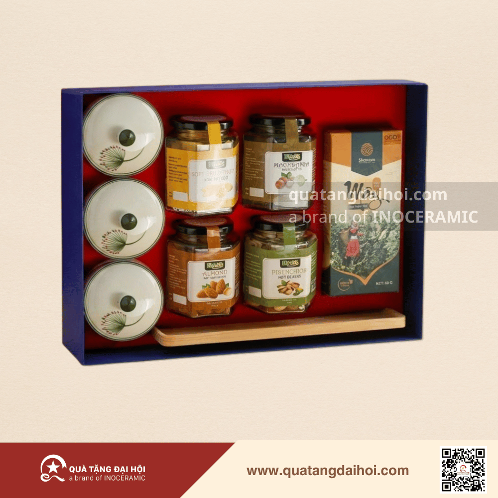 Hộp khay hũ mứt Xuân Khai Phúc - Quà Tặng Đại Hội Hộp khay hũ mứt Xuân Khai Phúc