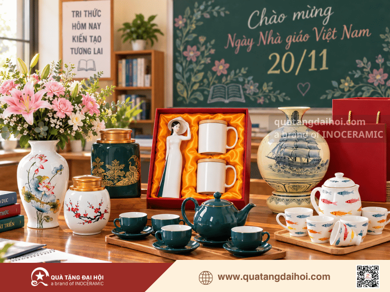 Các bộ quà tặng 20/11 số lượng lớn được sắp xếp đồng bộ cho trường học - Quà Tặng Đại Hội Các bộ quà tặng 20/11 số lượng lớn được sắp xếp đồng bộ cho trường học