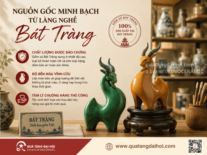 Cam kết về nguồn gốc các tượng dê linh vật gốm sứ Bát Tràng cao cấp - Quà Tặng Đại Hội Cam kết về nguồn gốc các tượng dê linh vật gốm sứ Bát Tràng cao cấp