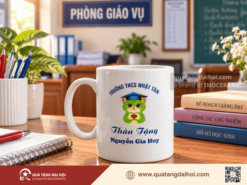 Ly sứ in logo đẹp mắt làm quà tặng 20/11 số lượng lớn cho giáo viên - Quà Tặng Đại Hội Ly sứ in logo đẹp mắt làm quà tặng 20/11 số lượng lớn cho giáo viên