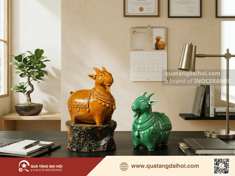Tượng linh vật dê Song Dương Tụ Lộc làm quà biếu dành cho khách hàng, đối tác - Quà Tặng Đại Hội Tượng linh vật dê Song Dương Tụ Lộc làm quà biếu dành cho khách hàng, đối tác